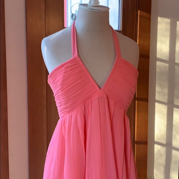 Alice Olivia Coral Empire Waist Halter 
